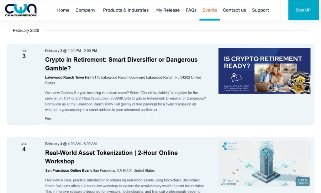 ChainWireNOW bietet kostenlose Verteilung von Pressemitteilungen für Krypto-Event-Unternehmen - halbangst.de